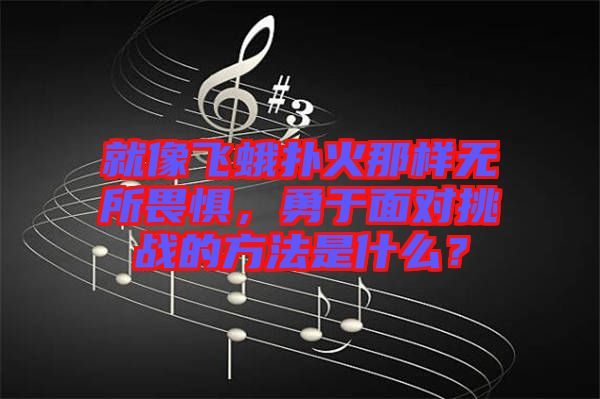 就像飛蛾撲火那樣無所畏懼，勇于面對(duì)挑戰(zhàn)的方法是什么？