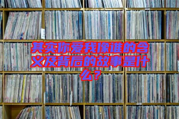 其實(shí)你愛(ài)我像誰(shuí)的含義及背后的故事是什么？
