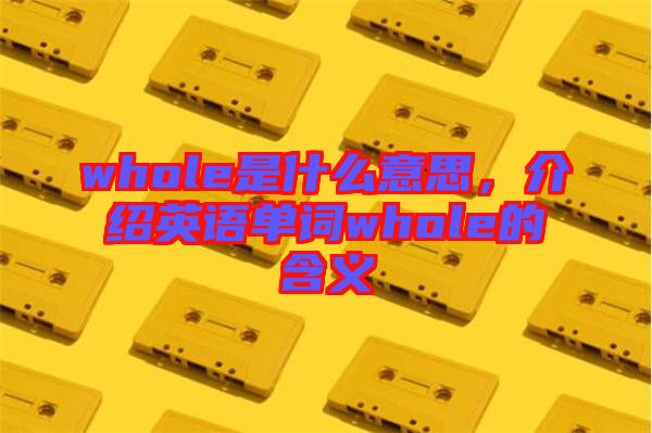 whole是什么意思，介紹英語(yǔ)單詞whole的含義