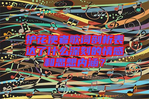 護花使者歌詞剖析表達了什么深刻的情感和思想內涵？