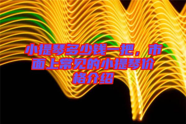 小提琴多少錢一把，市面上常見的小提琴價格介紹