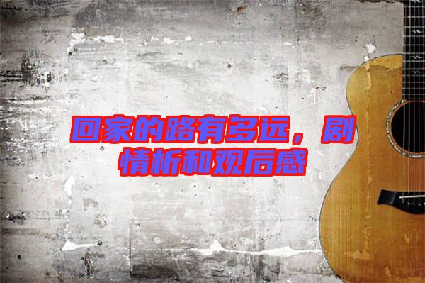 回家的路有多遠，劇情析和觀后感