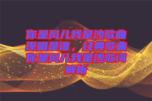 你是風(fēng)兒我是沙歌曲原唱是誰，經(jīng)典歌曲你是風(fēng)兒我是沙歌詞解析