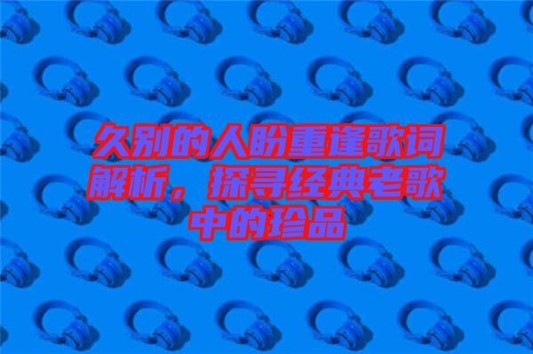 久別的人盼重逢歌詞解析，探尋經(jīng)典老歌中的珍品