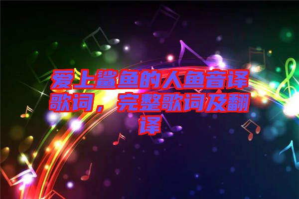 愛上鯊魚的人魚音譯歌詞，完整歌詞及翻譯