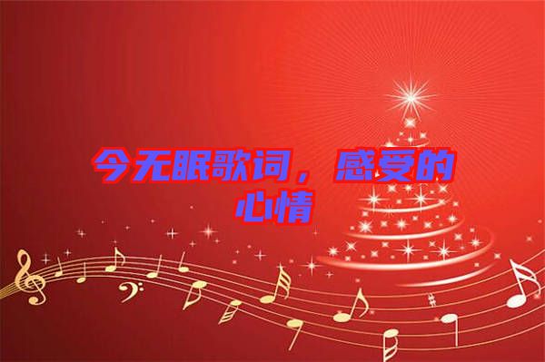 今無眠歌詞，感受的心情