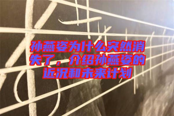 孫燕姿為什么突然消失了，介紹孫燕姿的近況和未來計劃