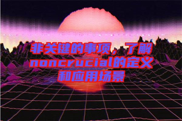 非關(guān)鍵的事項(xiàng)，了解noncrucial的定義和應(yīng)用場景