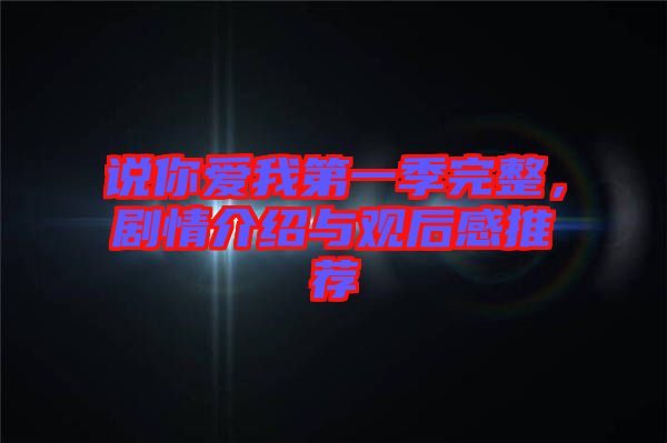 說你愛我第一季完整，劇情介紹與觀后感推薦