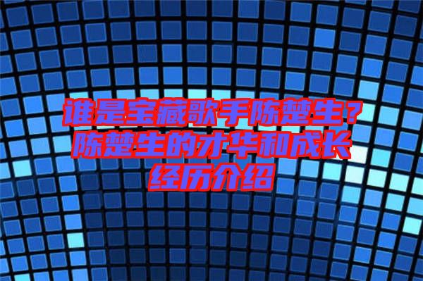 誰是寶藏歌手陳楚生？陳楚生的才華和成長經(jīng)歷介紹