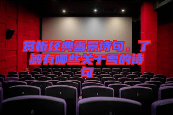 賞析經(jīng)典雪景詩句，了解有哪些關(guān)于雪的詩句