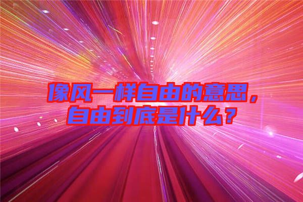 像風(fēng)一樣自由的意思，自由到底是什么？