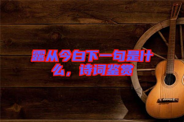 露從今白下一句是什么，詩詞鑒賞